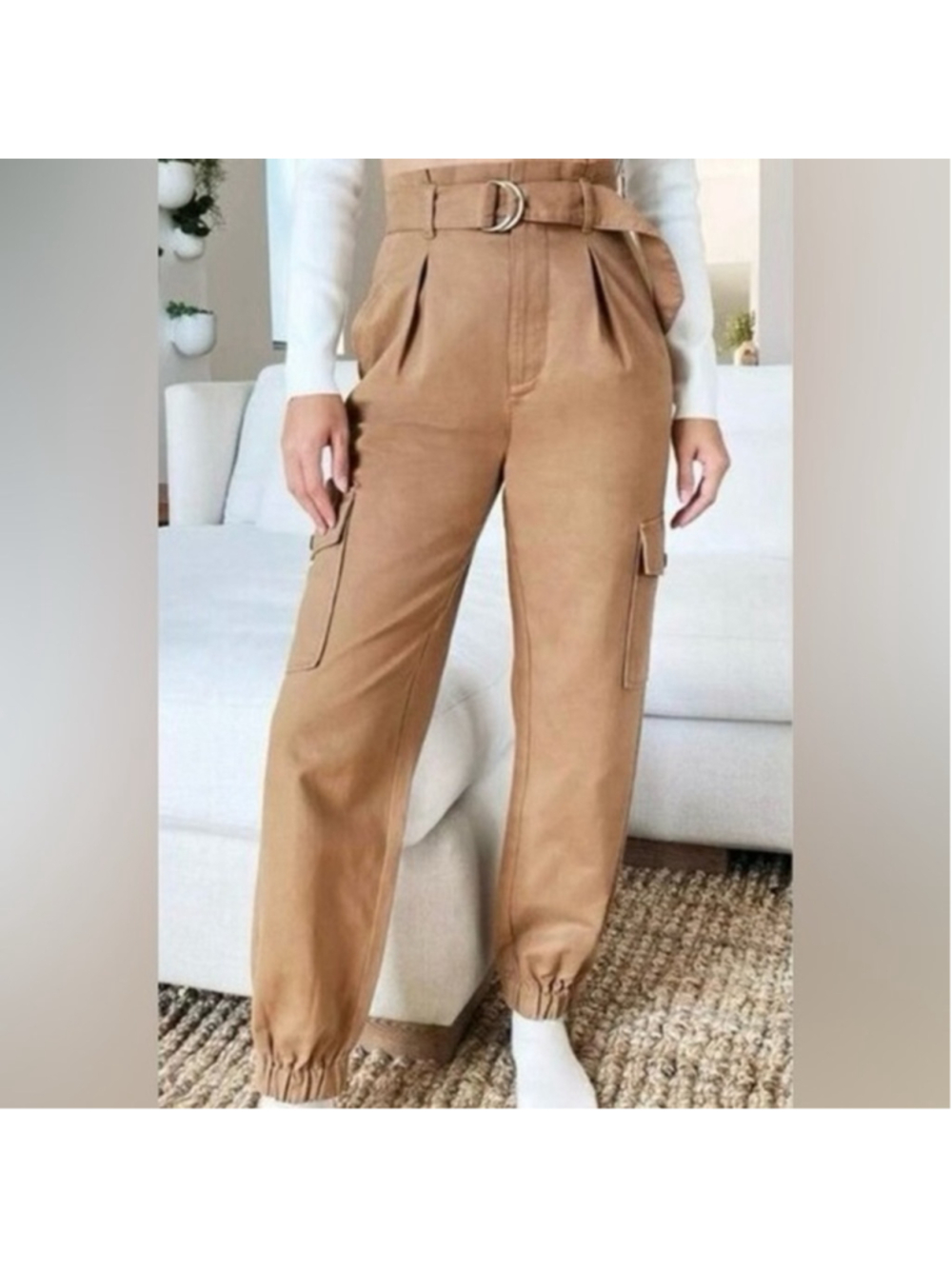 Aritzia Sunday Best Gravity Pant Golden Brown Cargo Utility Jogger Aritzia SZ 0